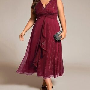 Ever Pretty Deep Red Midi Dress